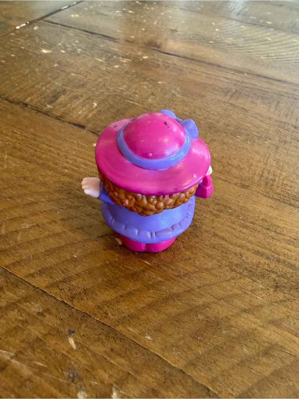Fisher Price Little People Maggie with pink hat and purse as is